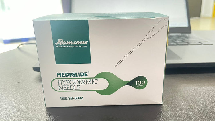 Romsons Mediglide Hypodermic Needle - 20G x 1inch Pack of 100 (SS-6092)