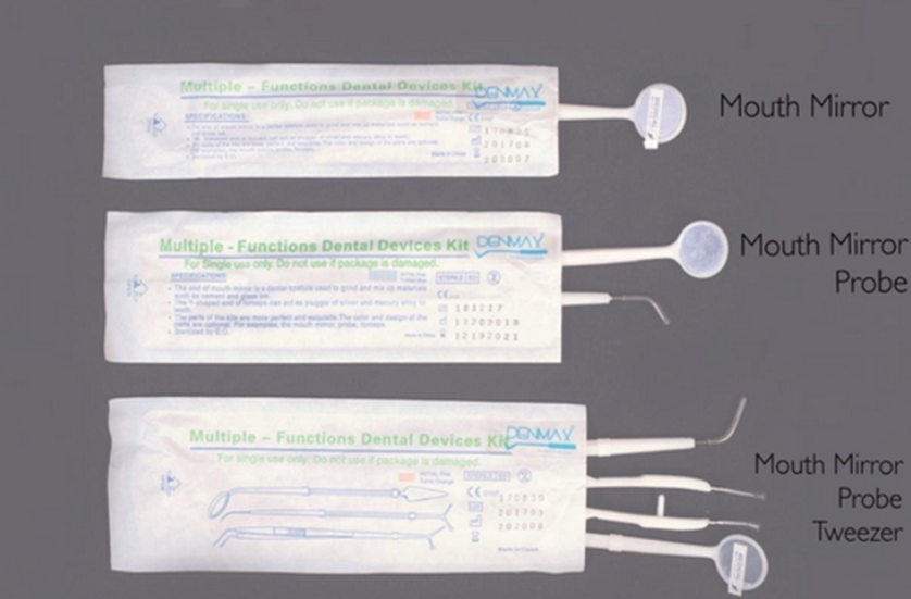 Denmax Disp. Dental set of 3 - Probe,Mirror,Tweeezer Instrument Kit