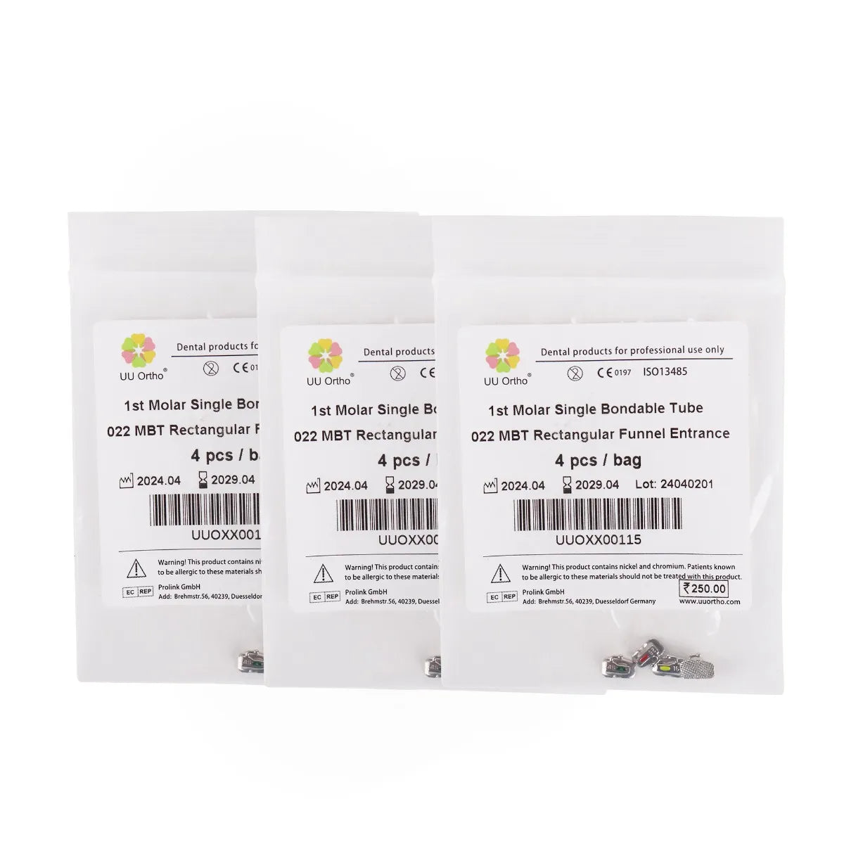 UU Ortho Bondable Buccal Tubes - 1st Molar MBT 0.022