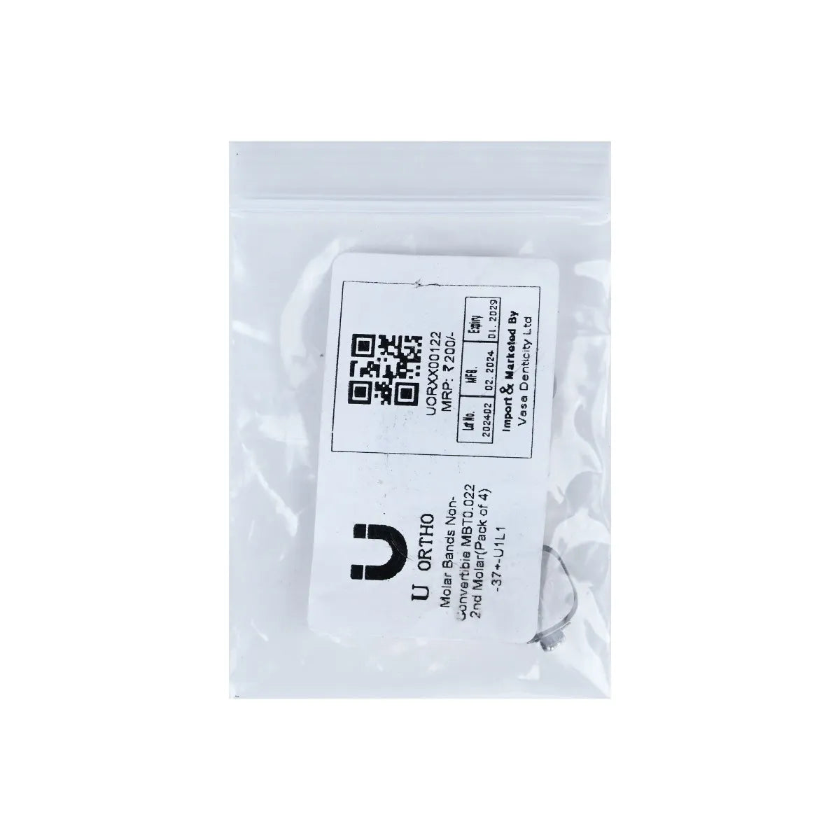 U Ortho Molar Bands Non-Convertible Mbt 0.022 2nd Molar (Pack of 4)