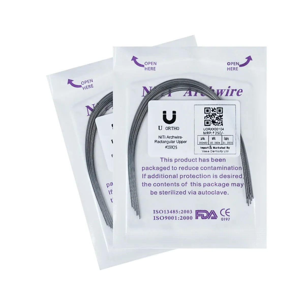 U Ortho NiTi Archwire - Rectangular (pack of 10)