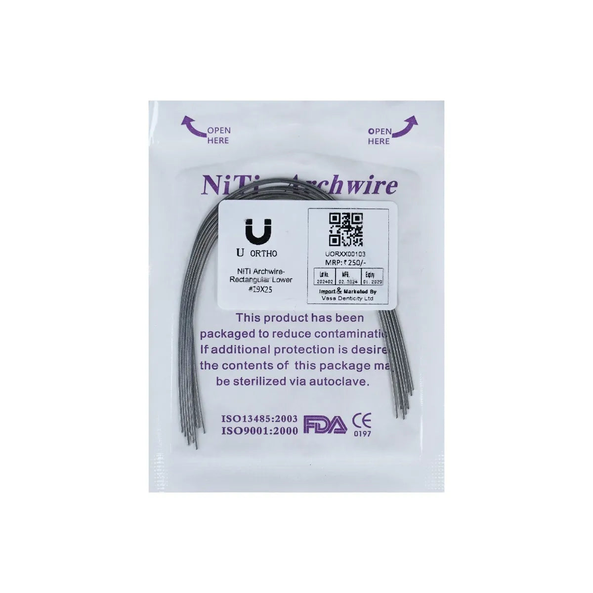 U Ortho NiTi Archwire - Rectangular (pack of 10)