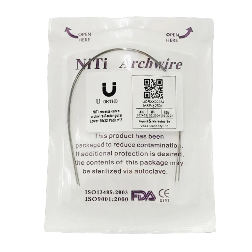 U ortho Niti Reverse Curve Archwire -Rectangular