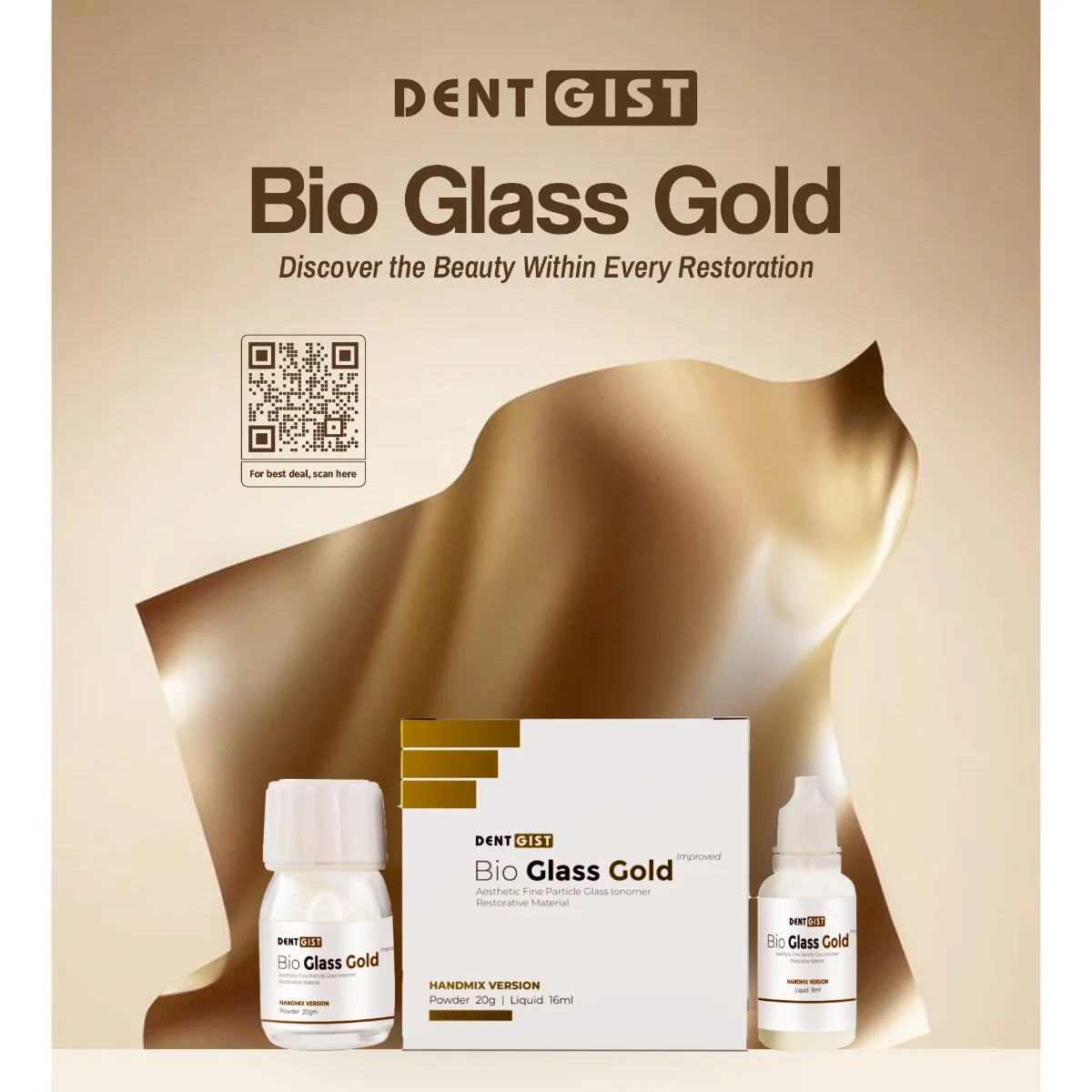 DentGist Bio Glass Gold Restorative GIC (Big Pack)