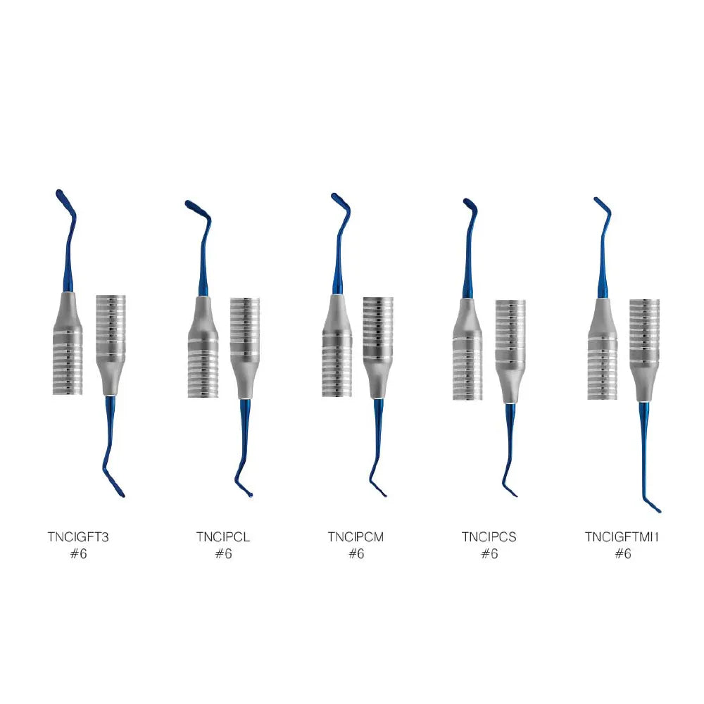 GDC Blue Titanium Coated Composite Instrument Anterior Set Of 5 Pcs (CIAPB5)