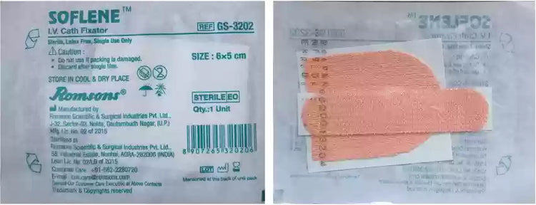 Romsons Soflene IV Cannula Fixator - Pack of 50 (GS-3202)