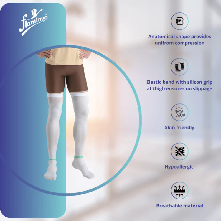 Flamingo Anti-Embolism Stocking Above Knee - Green