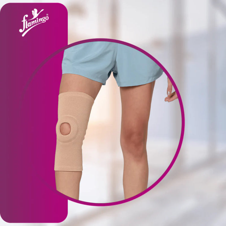 Flamingo Open Patella Knee Cap - Black