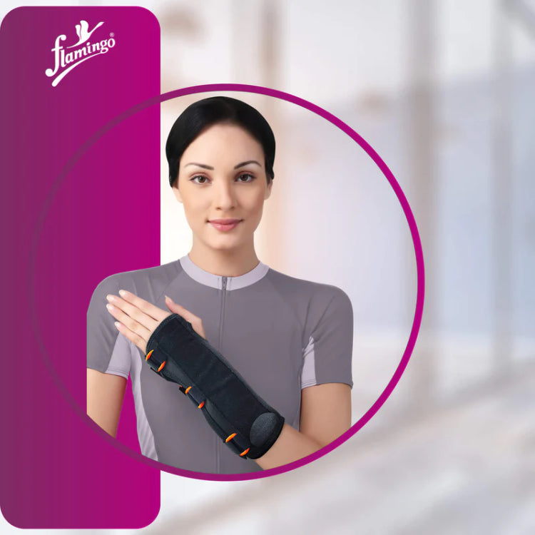 Flamingo Wrist Cockup Splint - Black and Orange
