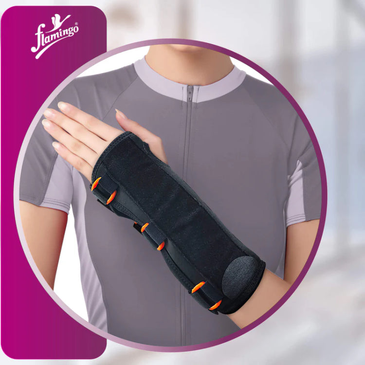Flamingo Wrist Cockup Splint - Black and Orange