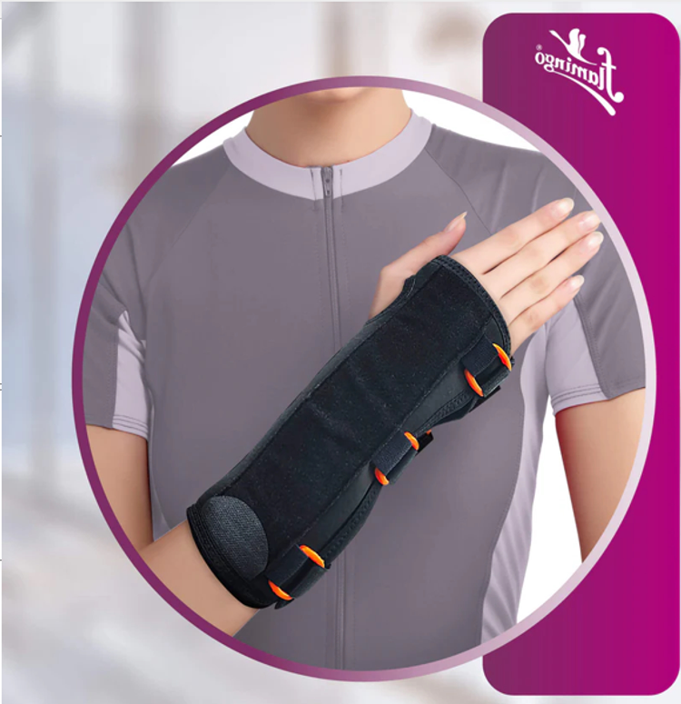 Flamingo Wrist Cockup Splint - Black and Orange