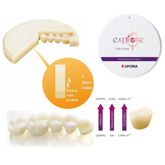 Upcera Dental Zirconia Blanks Explore Functional (Shade A3.5)
