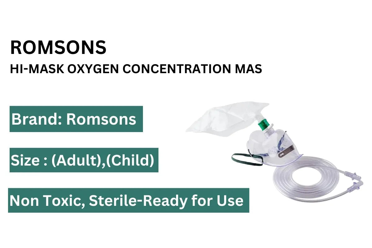 Romsons Hi Mask High Concentration Oxygen Mask - Adult (SH-2044)