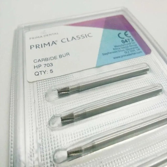 Prima Dental Carbide HP Taper Fissure Burs (Set Of 5 Burs)