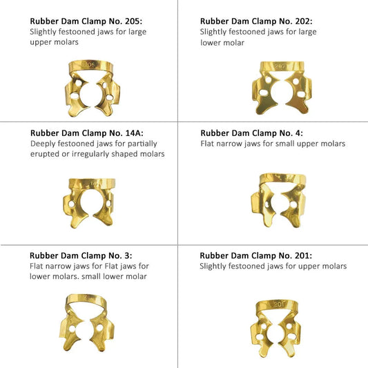 GDC Rubber Dam Clamps Set # Gold (RDCOBG11)