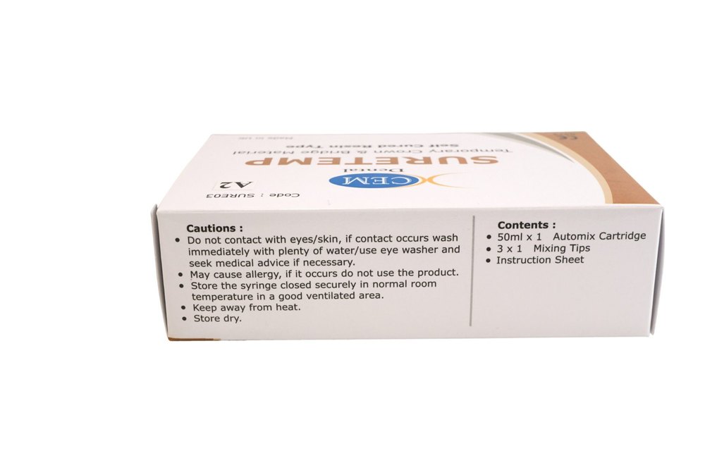 XCEM SURETEMP | 50ml Dental Temporary Crown & Bridge Material | Automix Double Barrel Syringe