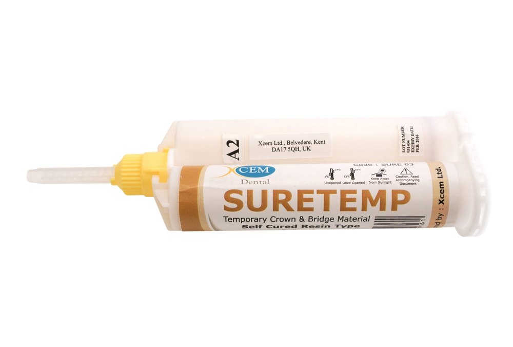 XCEM SURETEMP | 50ml Dental Temporary Crown & Bridge Material | Automix Double Barrel Syringe