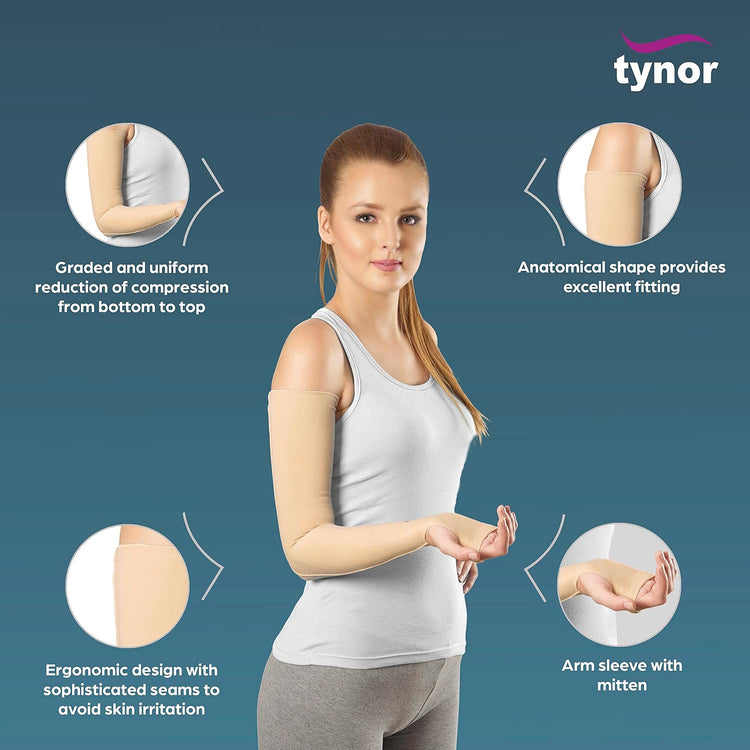 Tynor Arm Sleeves Mitten Compression Garments - With Thumb