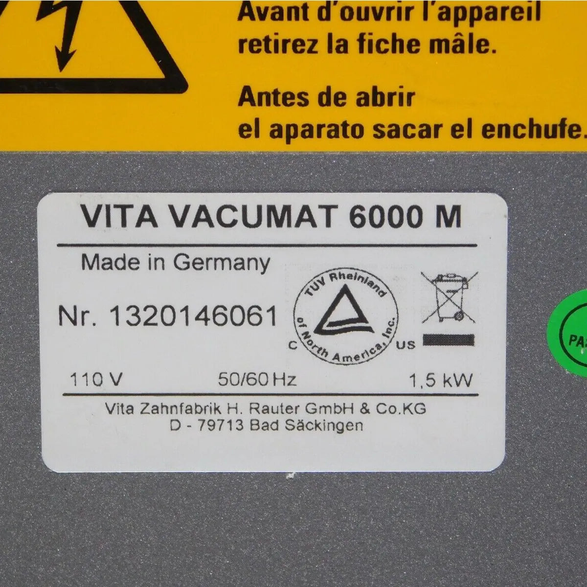Vita Vacumat 6000M Dental Ceramic Firing Furnace