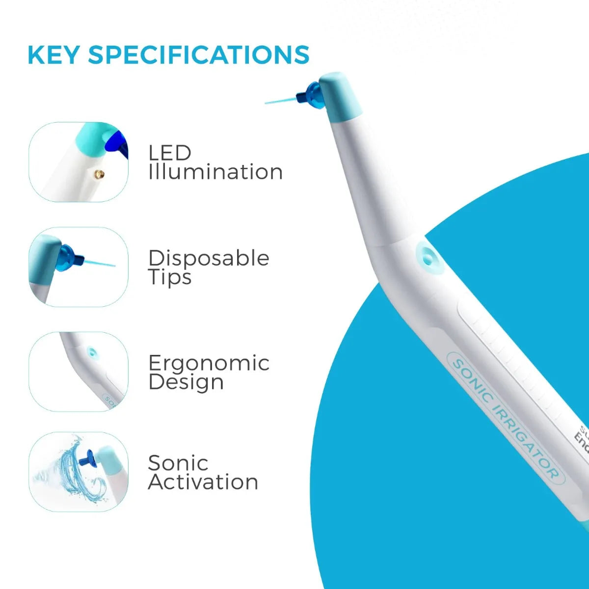 SuperEndo Sonic Flush Endo Irrigator LED (120 Tips Free)