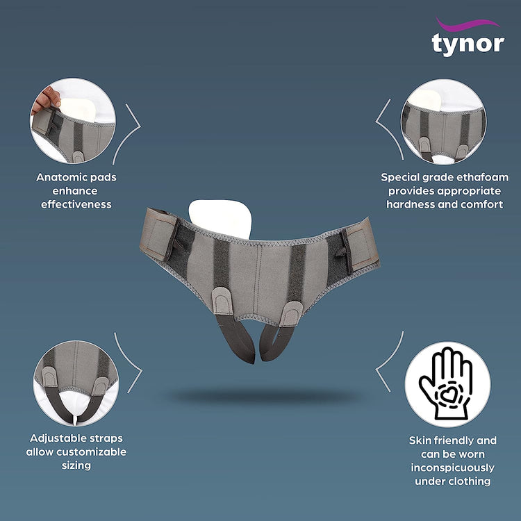 Tynor Regular Hernia Belt - Grey