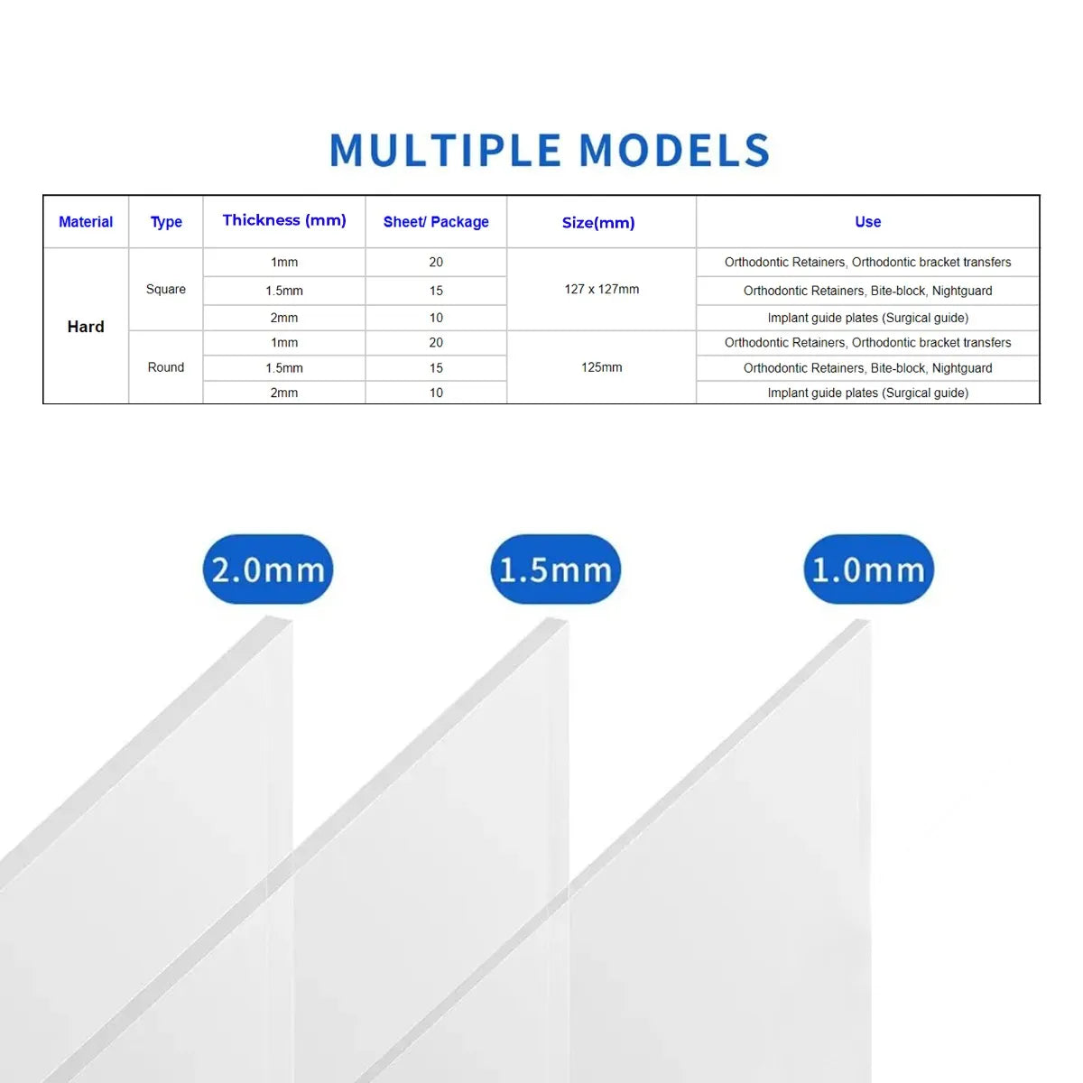 U Ortho Vacuum Forming Splint Sheets - Hard