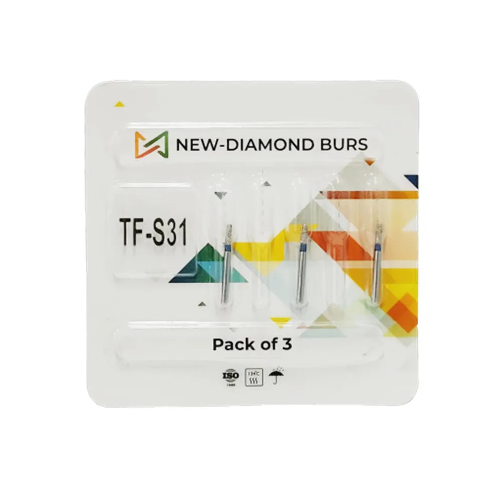 NewDiamond Taper Fissure Diamond Bur -TF ( Pack Of 3)