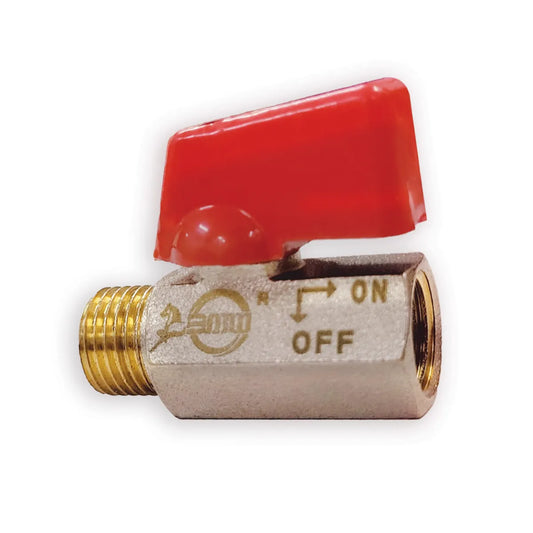 Sparedent Brass Mini Ball Valve Male/Female