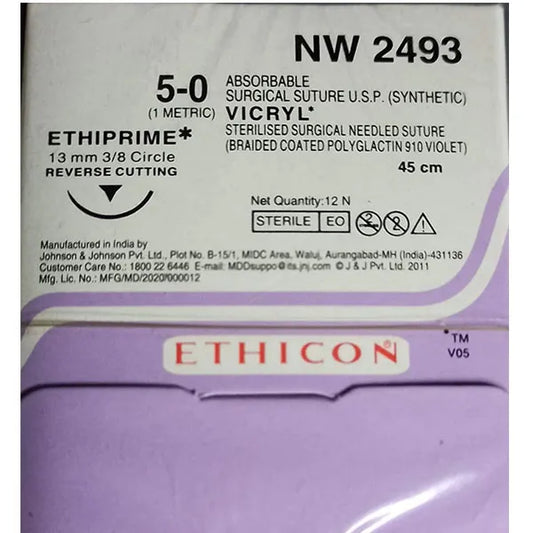 Ethicon Vicryl #5-0 Absorbable Violet Braided Suture