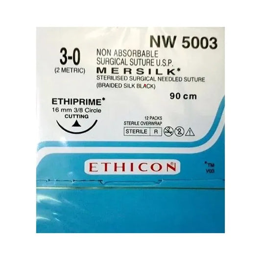 Ethicon Mersilk #3-0 Black Braided Suture