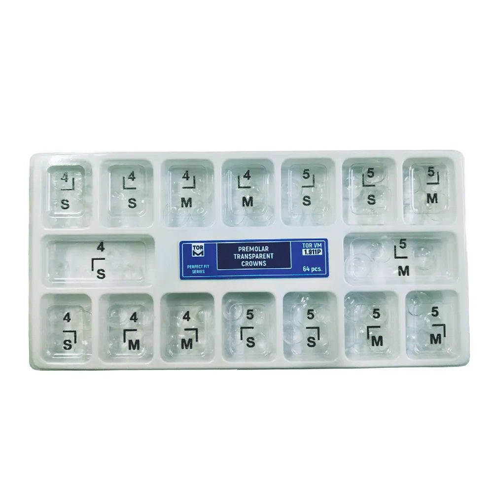 Tor Vm Transparent Crowns 64 pcs - Premolar No. 1.911P