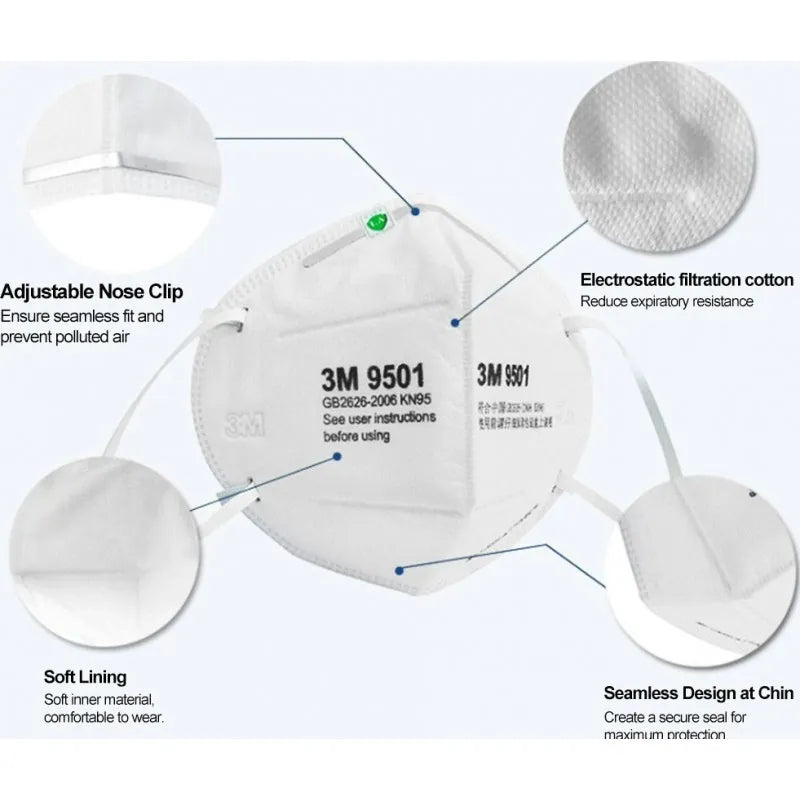 3M 9501 Plus Anti Virus Face Mask (Pack of 50)