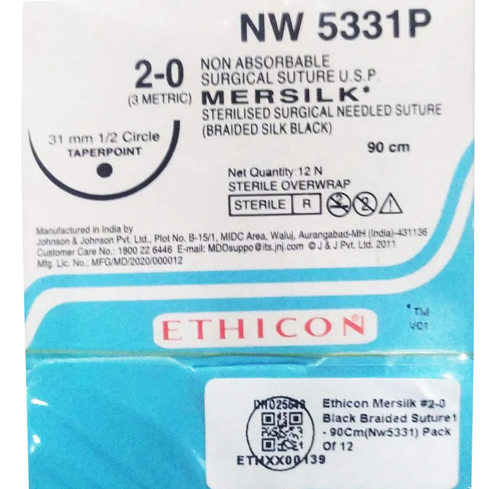 Ethicon Mersilk #2-0 Black Braided Suture