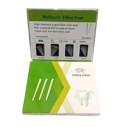 Mailyard Dental Fiber Post with Drill Screw 20 Post + 4 Drills