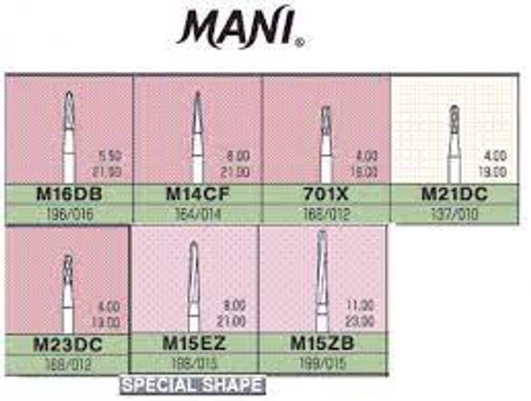 Mani M15ZB Carbide Surgical Burs