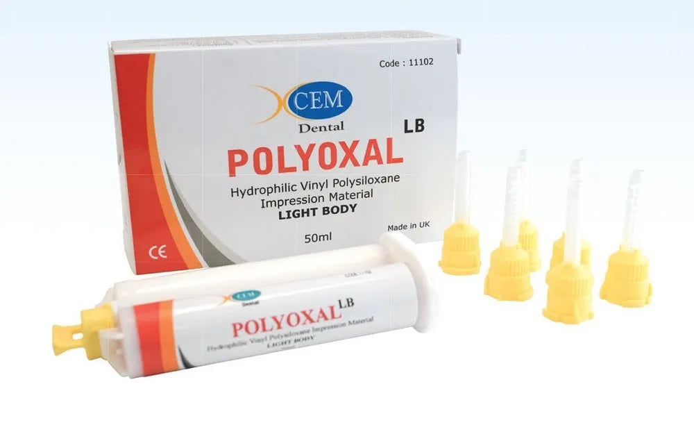 XCEM POLYOXAL LB | 50ML Dental Light Body Silicone Impression Material | Automix Double Barrel Syringe