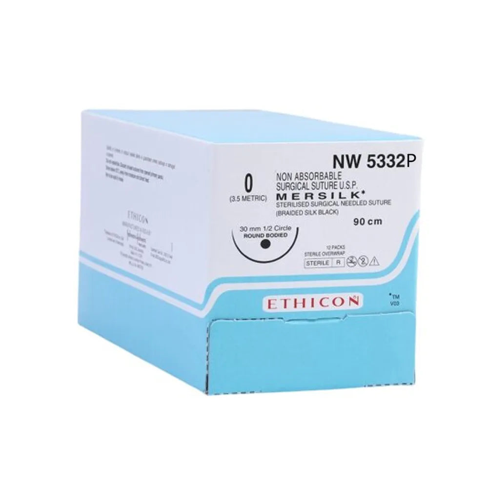 Ethicon Mersilk #0 Black Braided Suture