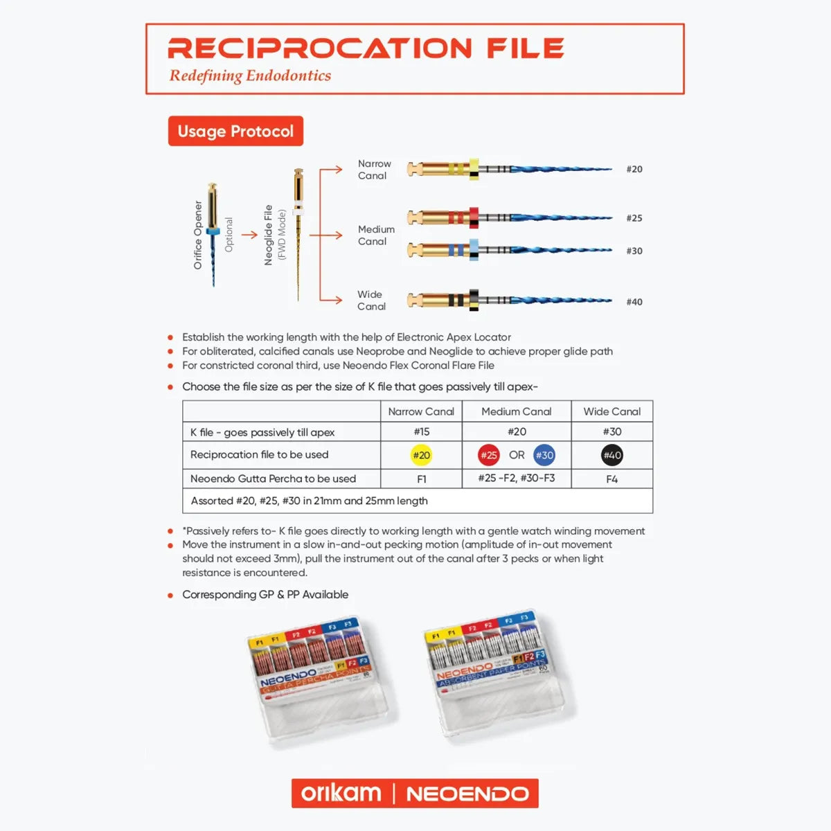 Neoendo Reciprocation Files