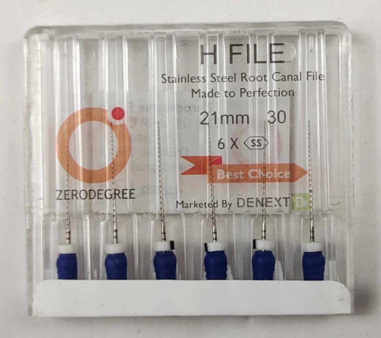 Denext Zero Degree SS H Files - 25mm 15