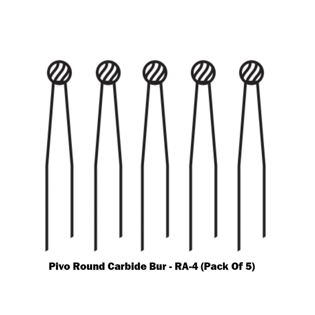 Pivo Round Carbide Burs - RA (Pack Of 5)