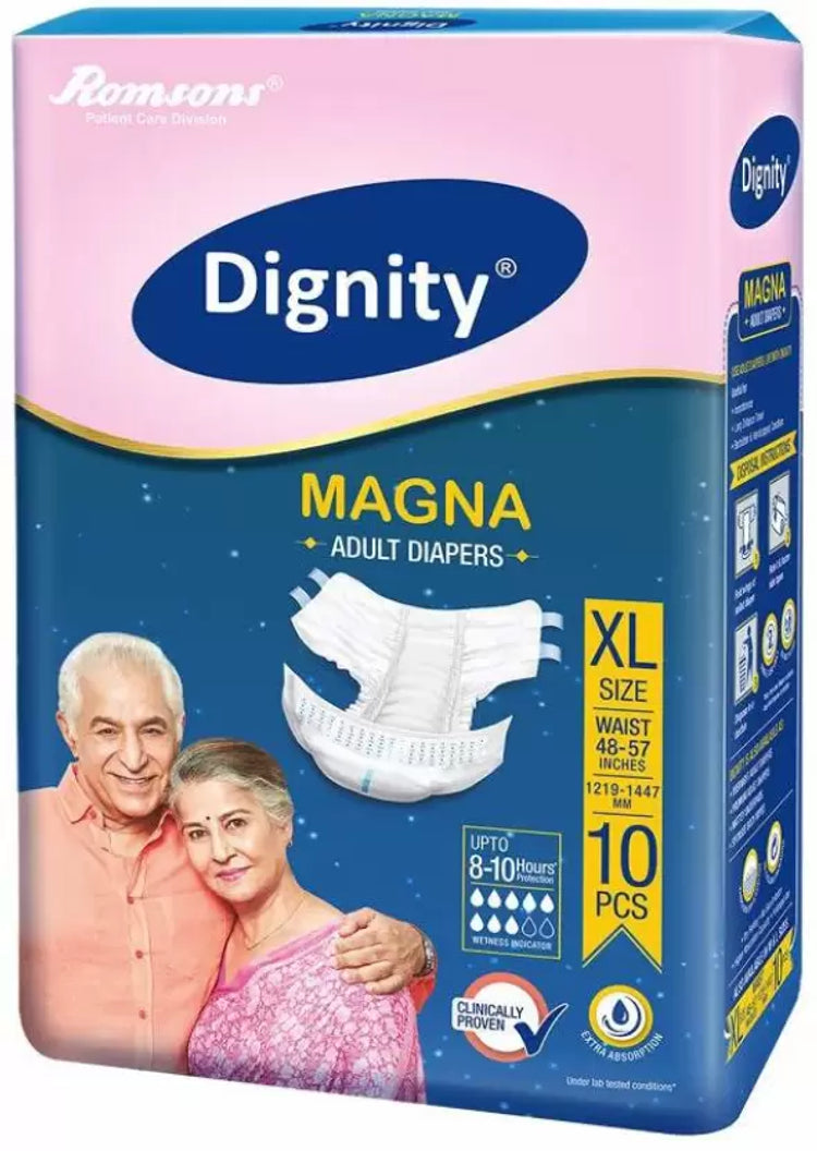 Romsons Dignity Magna Adult Diaper - XL Pack of 10 (GS-8412)