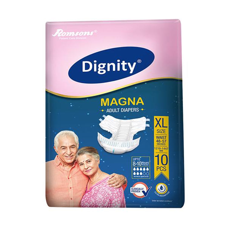Romsons Dignity Magna Adult Diaper - XL Pack of 10 (GS-8412)