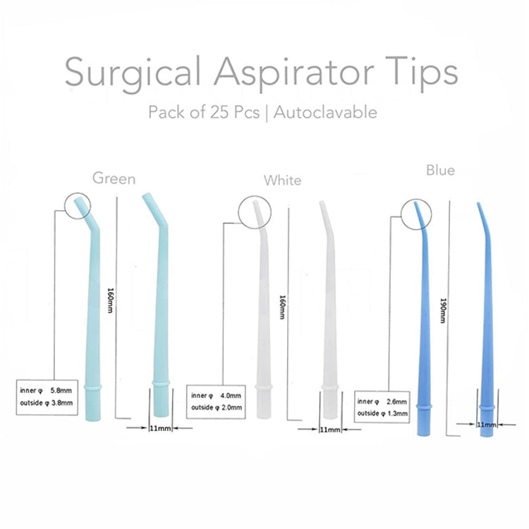 Denmax Surgical Aspirator Suction Tips - White Pack of 25Pcs