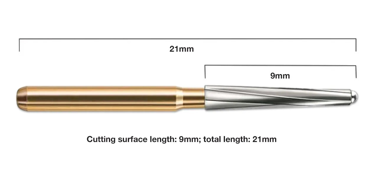 5pcs Sandent ENDO-Z Tungsten Carbide Round Bur, FG Shank 1.0*28mm - Dental Lab Surgical Cutter Drill Bit