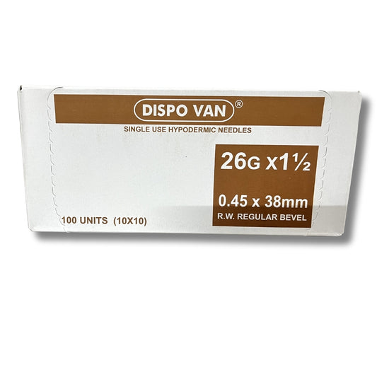 Dispo-Van-Hypodermic-Needle-26G1.5-inch-100-Units-Pack