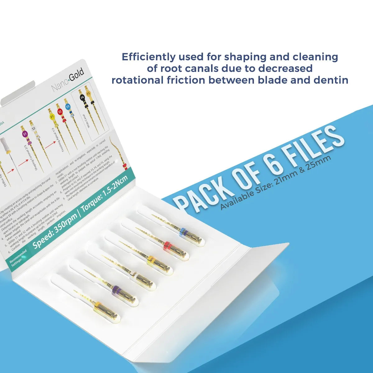 Endo Excellence Nano Gold Rotary Files -21mm