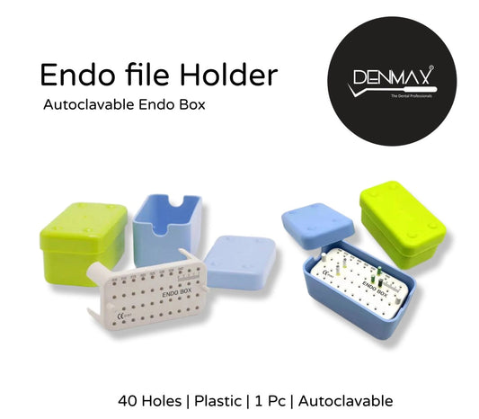 Endo File Box – 40-Hole Plastic Organizer, Autoclavable - Denmax