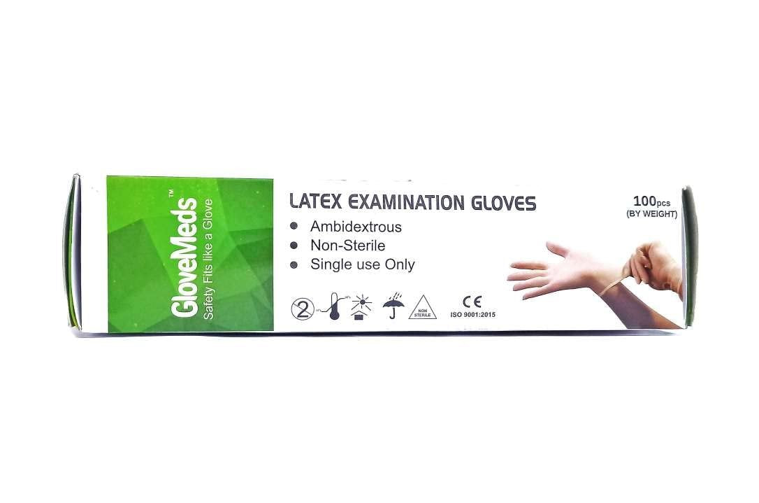 Glovemeds Examination Latex Powdered Gloves - Large Pack of 100