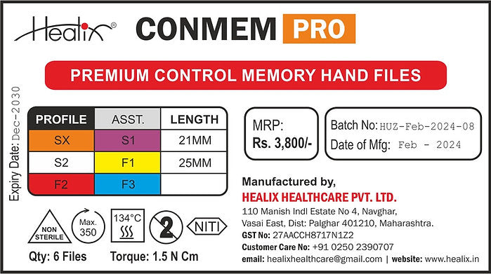 Healix Premium Hand Pro Gold Rotary Files | Sx-F3 | Hand Files
