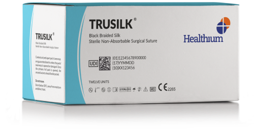 Healthium Black Braided Silk Sterile Non-Absorbable Surgical Suture SN5028